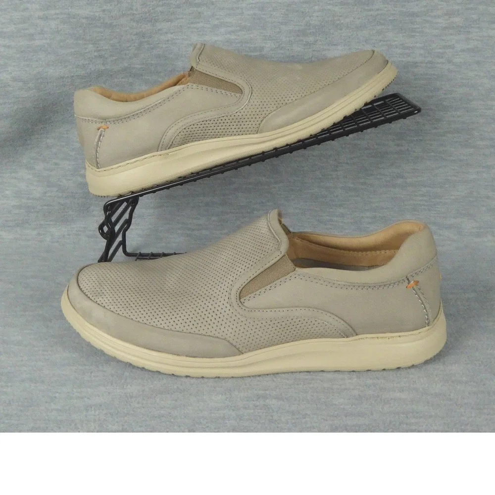 Samuel Hubbard Olema Slip-On Loafers Mens 8.5 W Gray Mushroom Nubuck Leather